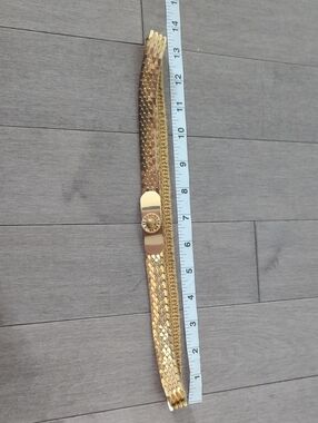 Gold Metallic Chain-Link Fish Scale  Women’s Fashion Belt 45" Full Extended